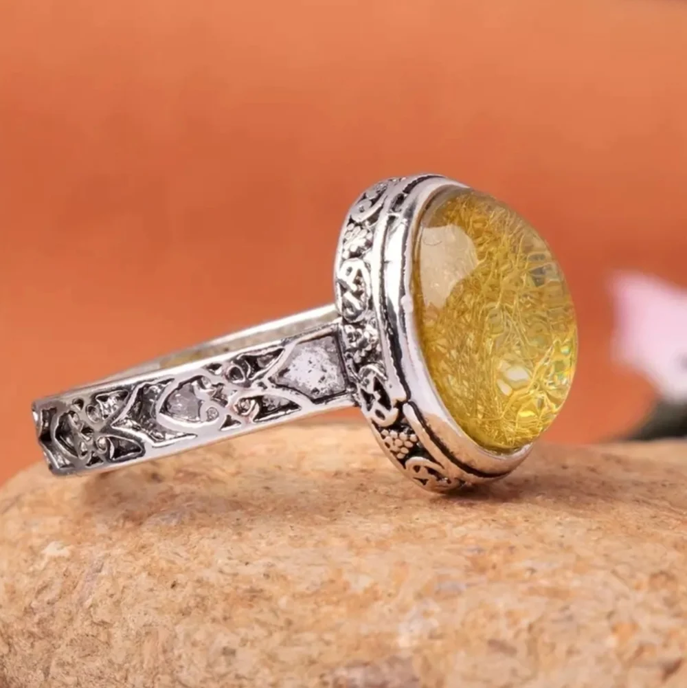 Imitate Threaded Agate Ring